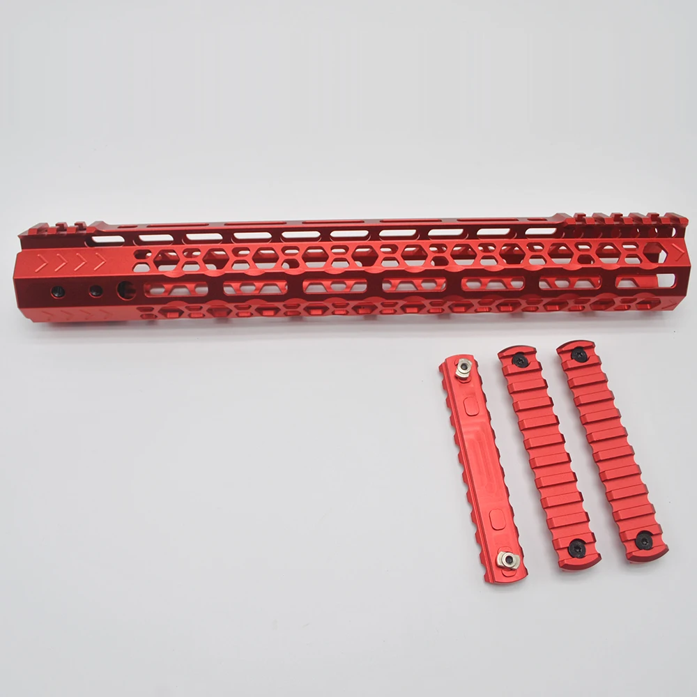 TriRock AR-15. 223/5. 56_13.5 дюймов M-lok Handguard рельсовый прицел система крепления с/нет 3 шт MLOK рельсовые секции черный/красный/коричневый