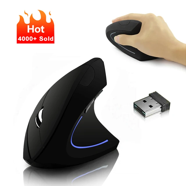 Wireless Mouse Vertical Gaming Mouse USB Computer Mice Ergonomic Desktop Upright Mouse 1600DPI for PC Laptop Office Home 1