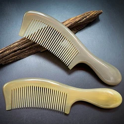 Pente feito à mão antiestático do chifre do búfalo do boi para a escova de cabelo do pente do cabelo do tt para o presente