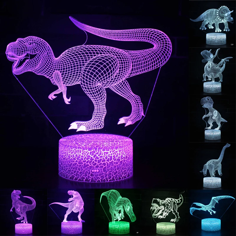 3D LED Night Light Lamp Dinosaur 16Color Remote Control Table Lamps Toys Birthday Christmas Gift For kid Home Decoration