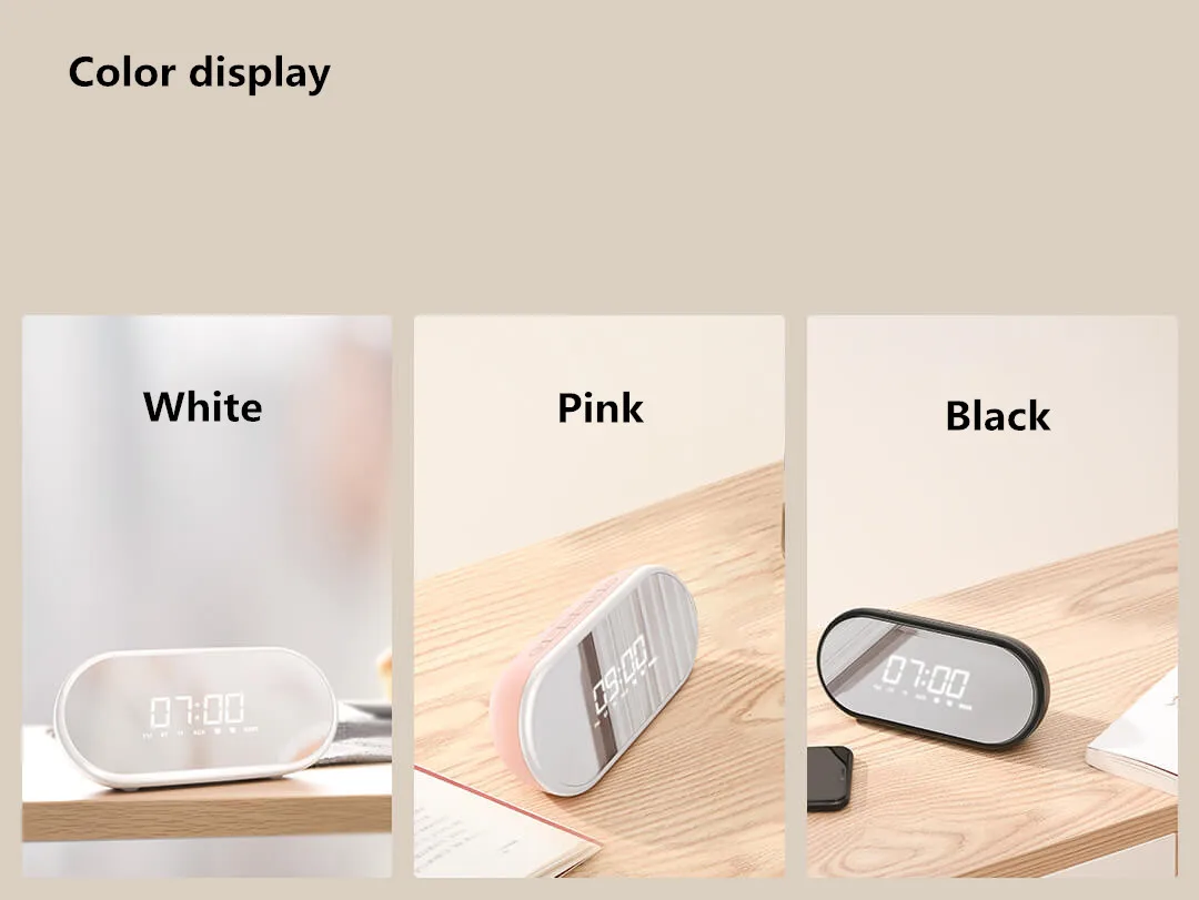 Xiaomi Mijia BASEUS мини Будильник беспроводной Bluetooth динамик бытовой сабвуфер зеркало портативное радио 3D объемный