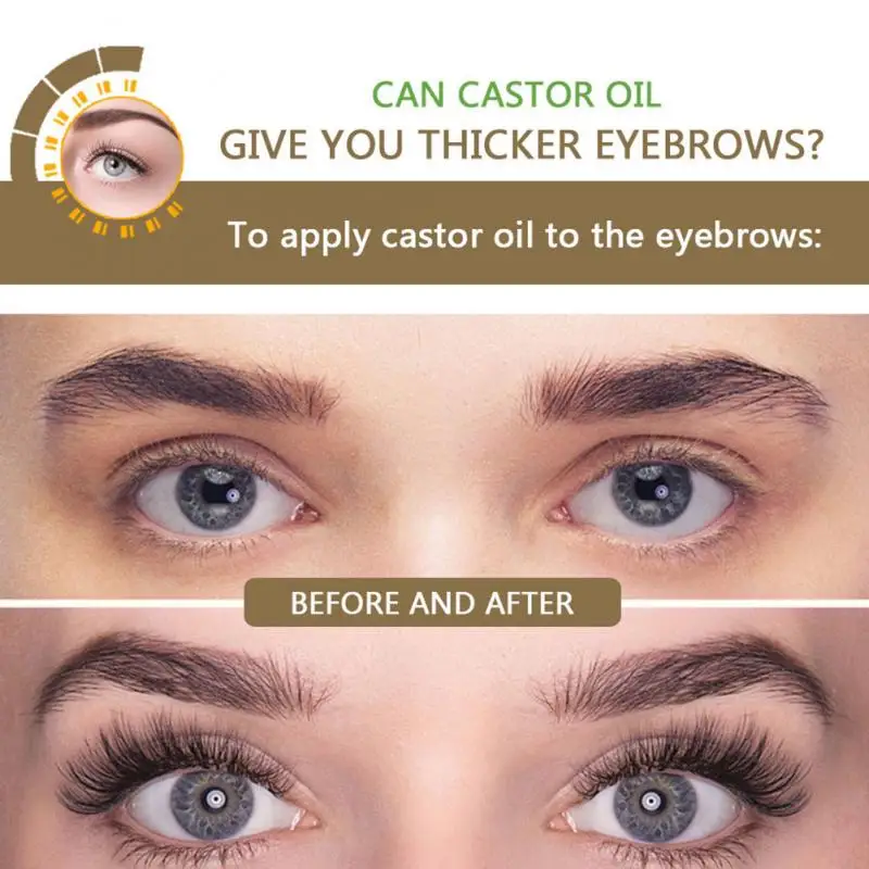 Natural Castor Oil Eyelashes Eyebrow Hair Growth Essential Oil Lengthening Nourishing Prevent Skin Aging Cosmetics Make Up TSLM1