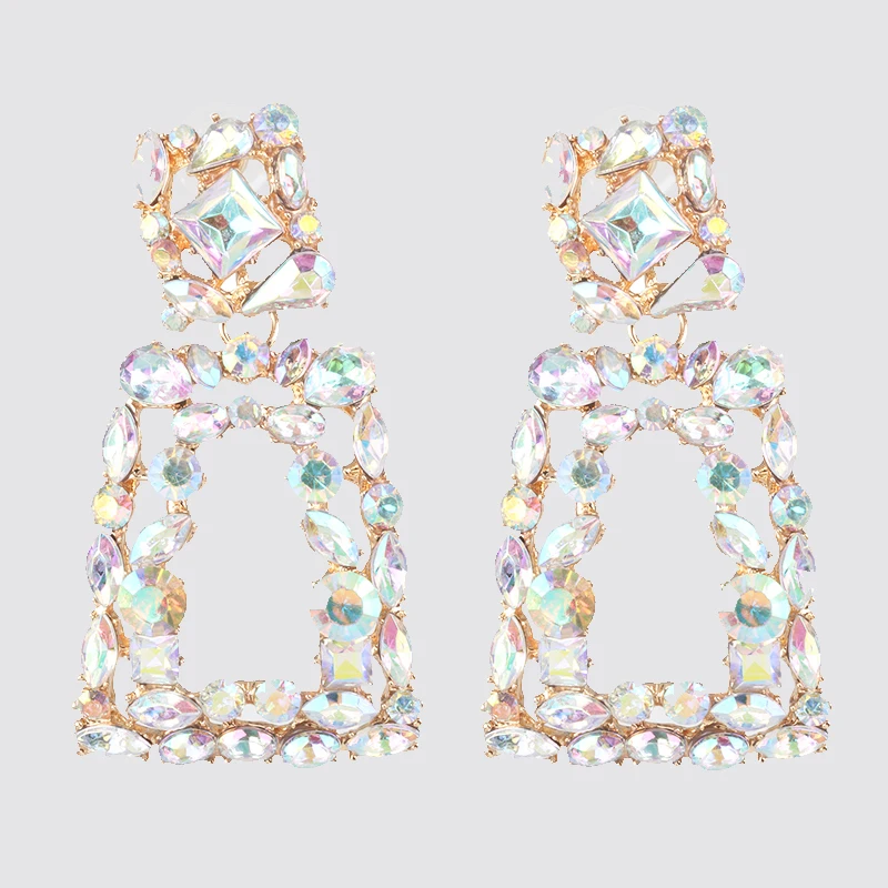 JURAN ZA, новая мода, геометрические висячие серьги с кристаллами,, Boho, ручной работы, висячие серьги для женщин, ювелирное изделие, подарок