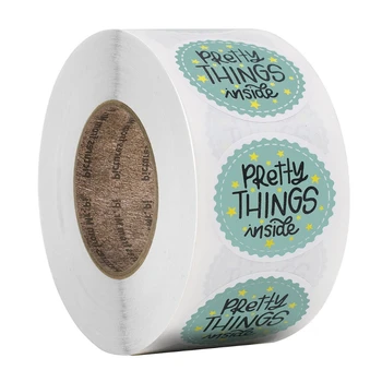 

1roll "Pretty THINGS inside" Letters Print Label Sealing Stickers Craft Paper