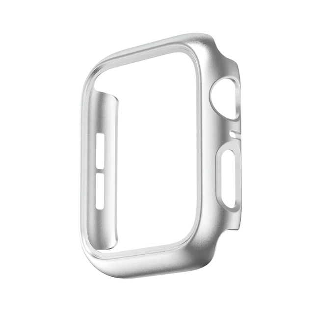 Frosted Hard Matte Bumper Cover For Apple Watch Case Serie 7 45mm 41mm 44mm 40mm iWatch 6SE 5 4 3 2 1 42mm 38mm Silver