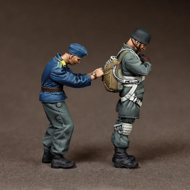 1/35 масштаб Неокрашенная смола фигурка десантника подготовка к снятию 2 Коллекция фигурок фигурка