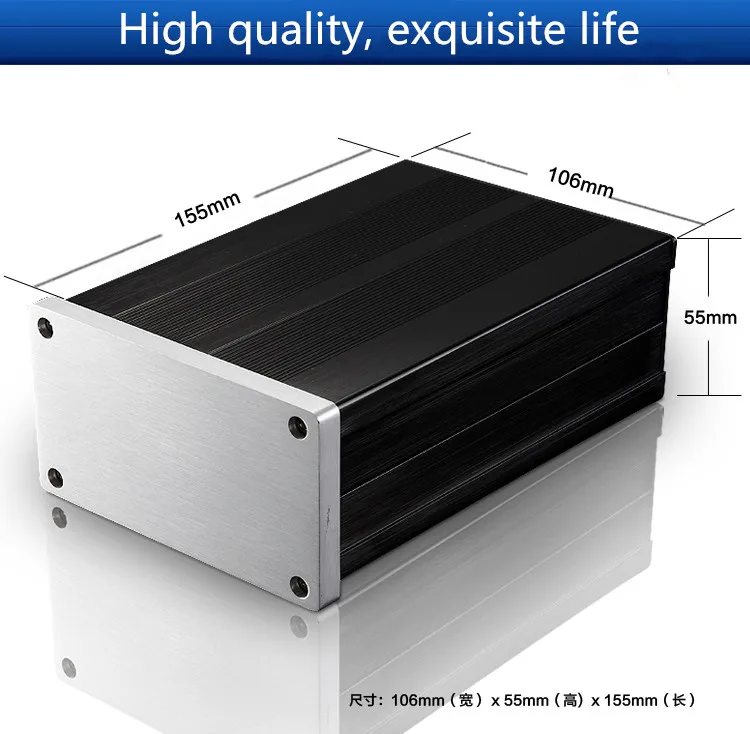 Mini aluminum amplifier chassis/ tube amp chassis / digital shell /AMP Enclosure case DIY box (106*55*155 mm) | Электроника