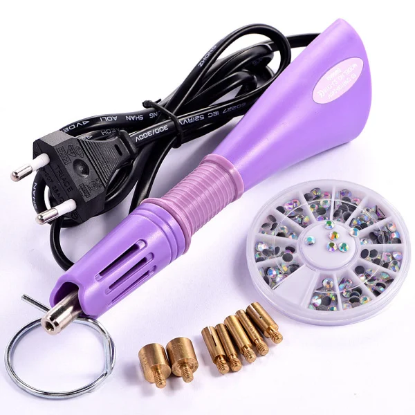 Лучший набор инструментов DIY! Быстрый нагрев горячей фиксации аппликатор палочка пистолет с горячей фиксации стразы на кристалле B2279 - Цвет: Purple-EU Plug