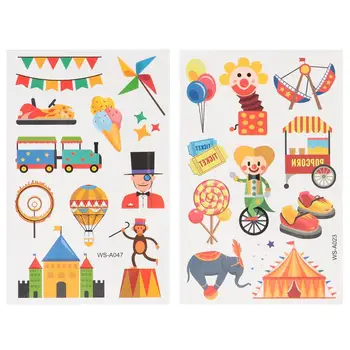 

20Pcs Clown Cartoon Circus Tattoos Stickers for Party Gift Child