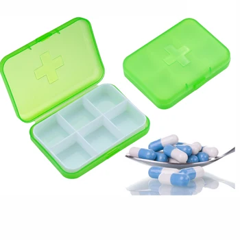 

Mini 6 Slots Portable Vitamin Pill Box Tablet Drug Pill Medicine Case Healthy Care Container Organizer