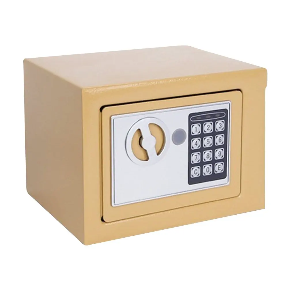 

Household 17E Small Safe Mini Wall Safe Deposit Box Bedside Table Password With Lock Insurance Box Gift