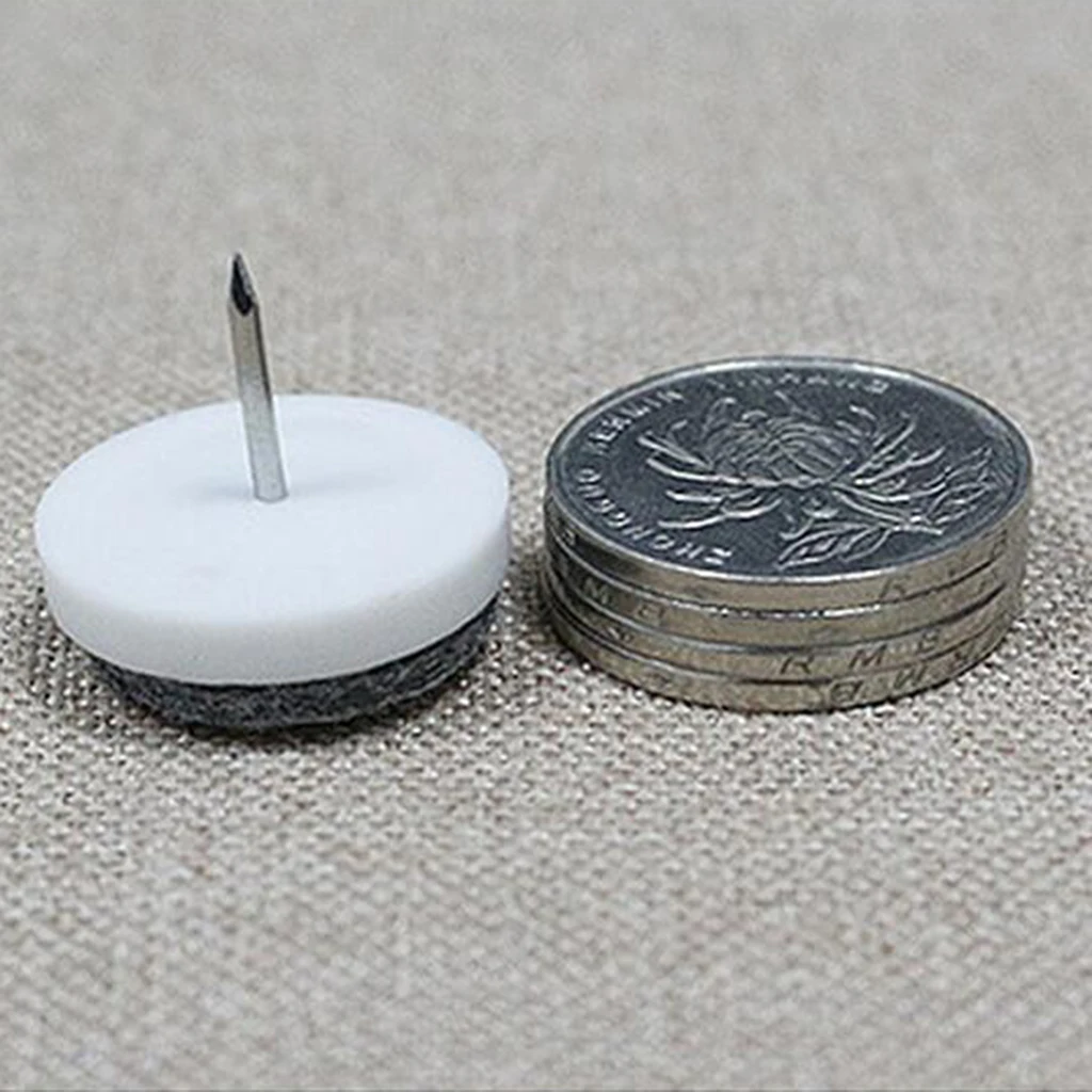 50pcs Furniture Glides Nail on Felt Pads Floor Protector Wood Table Chair Chair Leg Feet Glides