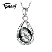 FENASY чёрный пресноводный жемчуг колье с кулоном в виде клетки для женщин 925 стерлингового серебра Бохо заявление панковское готическое ожерелье жемчужные ювелирные изделия