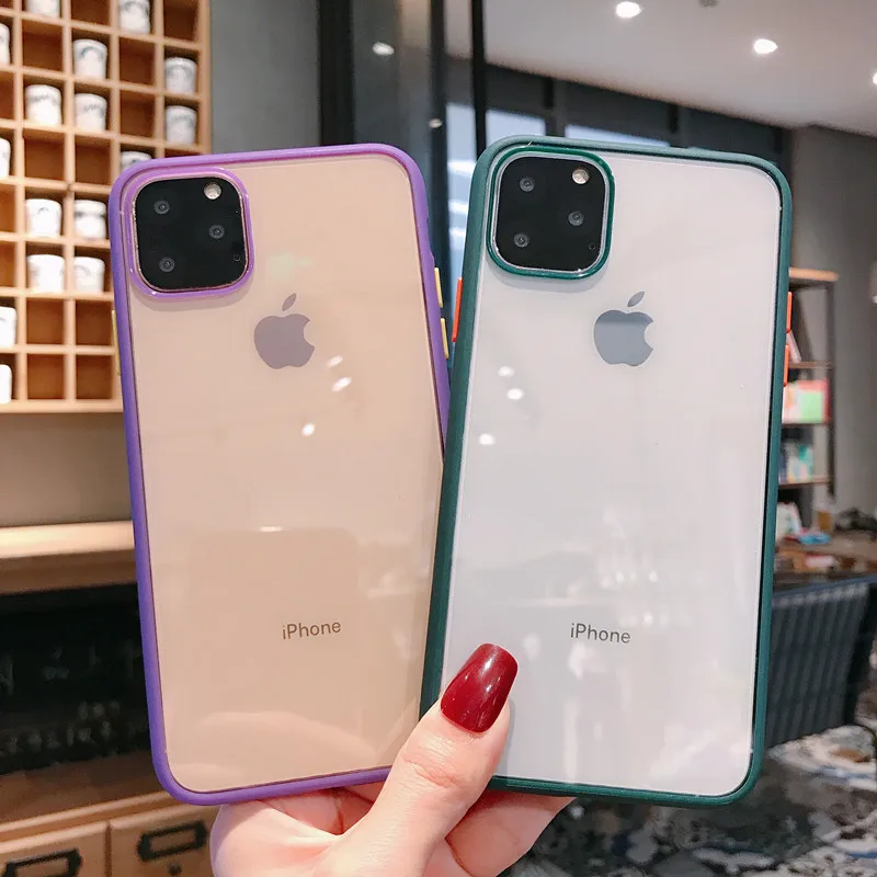 

Luxury candy color For iphone 11 case Transparent armor Case for iPhone 11 11Pro Max shockproof protective hard acrylic case