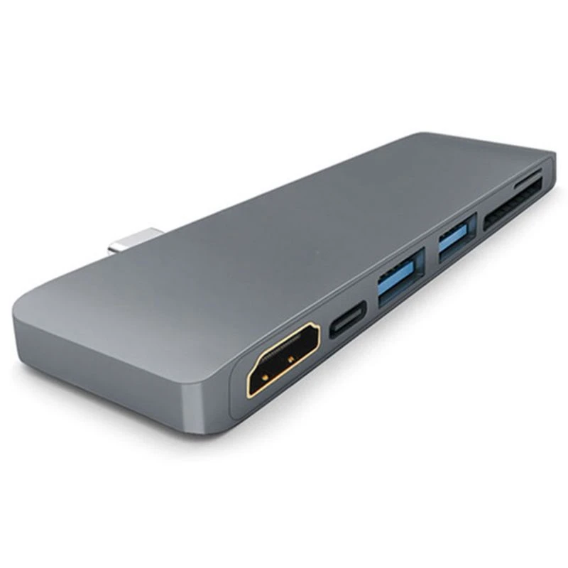 HOT-2x USB-C алюминиевый 4K USB C концентратор HDMI type C концентратор 3,0 сплиттер адаптер TF Micro-SD кард-ридер для Imac для Macbook Pro 20