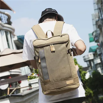 

Teenager School Student Laptop Bags 17" Travel Retro Canvas Backpack Men's Vintage Leisure Fashoin Backpack Large Bookbag