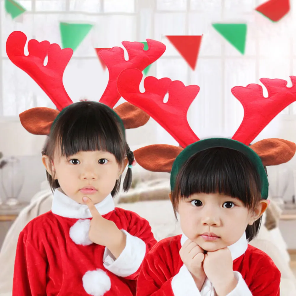 6 шт. Популярные оленьи рога Рождественские повязки на голову милый стильный