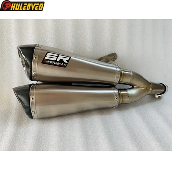 Titanium Alloy for Ducati Diavel 1200 2013-2018 Motorcycle Exhaust Muffler Carbon Tip Link Pipe ID: 58mm Exhaust Muffler Escape