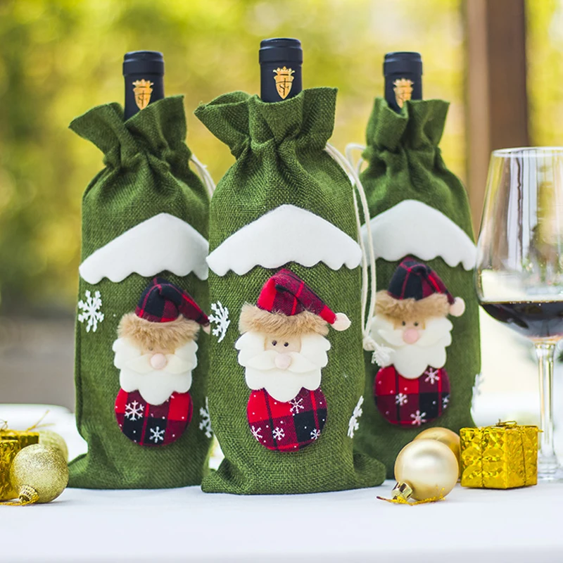 Крышка для бутылки с красным вином сумки украшения домашняя Рождественская вечеринка Рождественское украшение