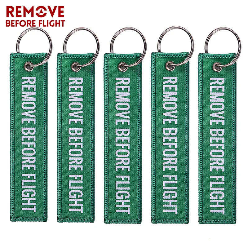 5 TEILE/LOS Entfernen Vor Flug Woven Schlüsselanhänger Spezielle Gepäck Label Red Kette Keychain für Luftfahrt Geschenke Schlüsselring Schmuck