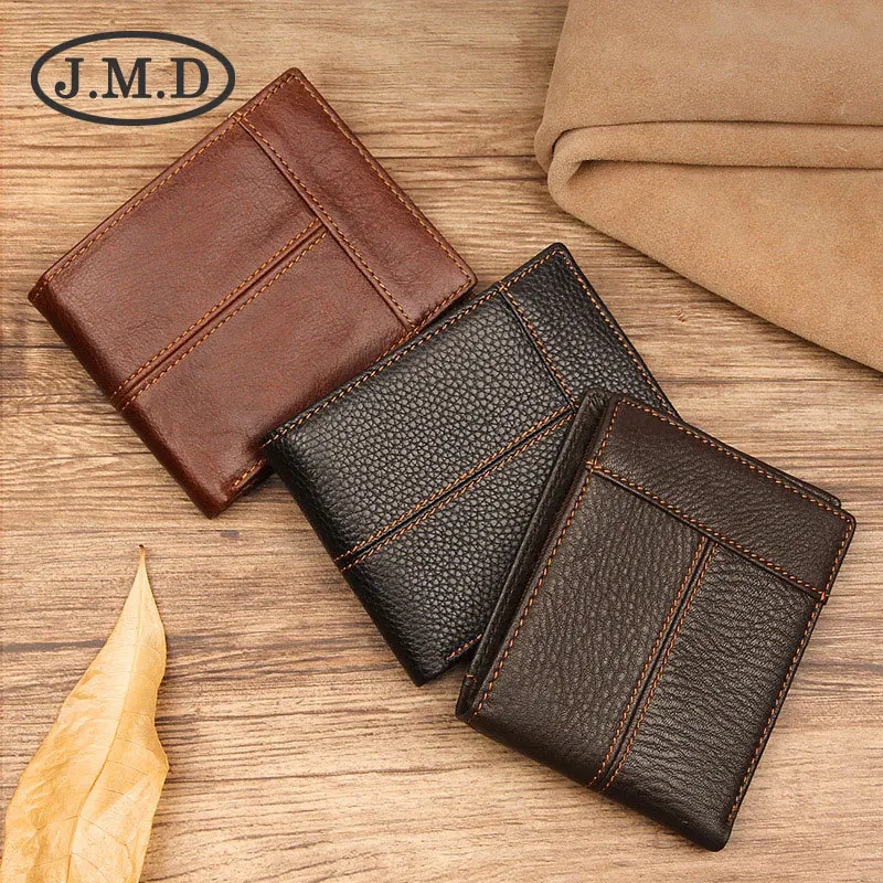 

J.M.D Good Quality Leather Wallet Vintage Wallet Purse 3 Color Made By 100% Geninue Cow Leather