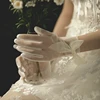 Guantes de malla de encaje para mujer, guantes blancos para muñeca, lazo grande, nudo, boda, accesorios para fiesta, Cosplay ► Foto 3/5