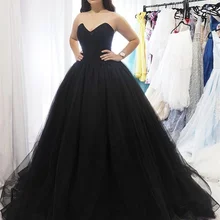 Сексуальные черные вечерние платья Милая без рукавов платья на выпускной из тюлевой ткани линия открытая спина развертки Поезд Формальные Выпускные платья