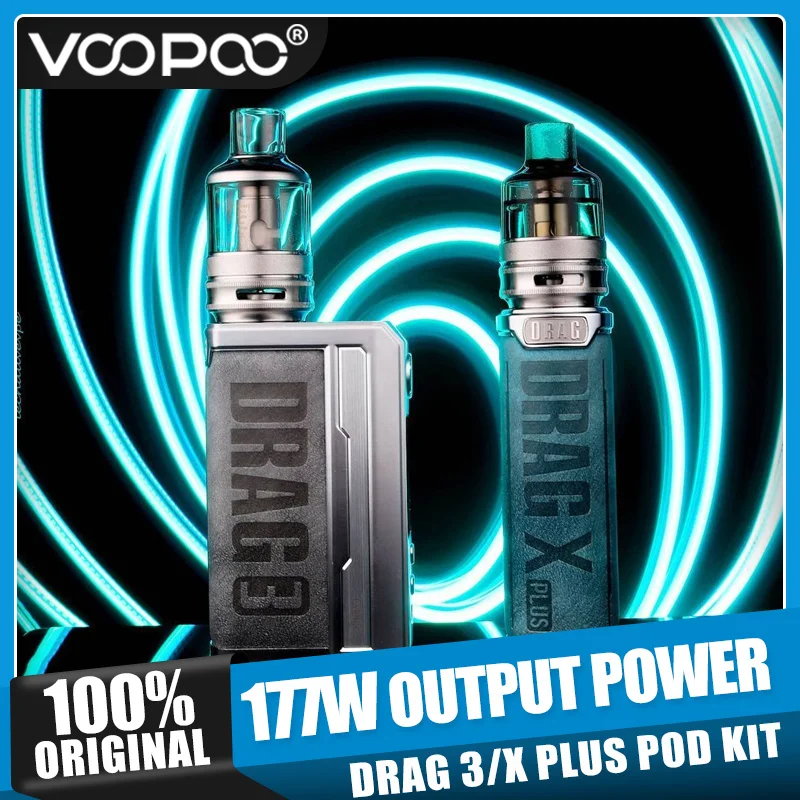 Original 177W VOOPOO arrastre 3/x plus Kit con 5,5 ml de TPP tanque y arrastre X Plus Pod Kit con 100W Pod Mod y 5,5 ml TPP Pod tanque y apeo