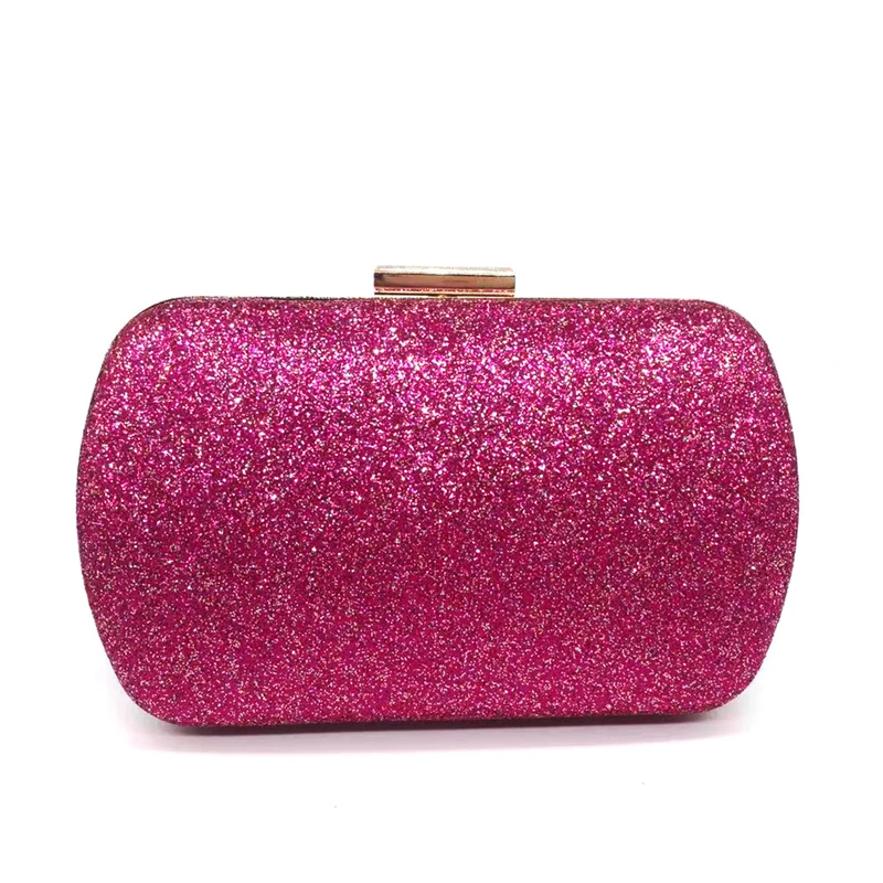 Luxy Moon Rose Red Sequin Clutch Bag Front View