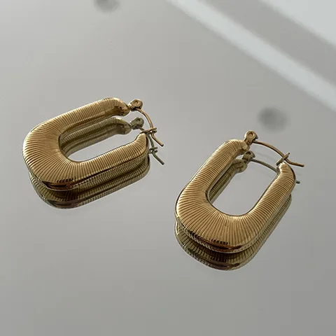 New Personalized Geometric U-shaped Metal Earrings European and American Fashion Accessories Party For Women Girls Jewelry