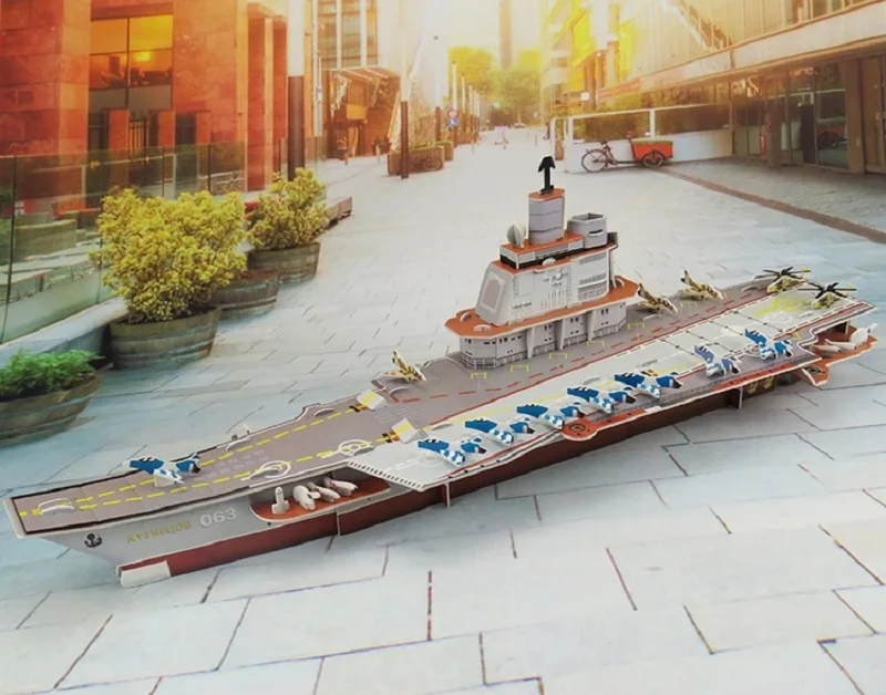 Пазл 3D DIY Головоломка Высокого Качества EPS пенопластовая доска бумажные авианосцы модель обучающие игрушки для детей - Цвет: As picture