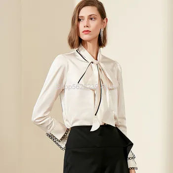 

Master Broadcast Money 2020 Pack Ol Commute Female Shirt Lace Bow Slim Fit Joker Court Top