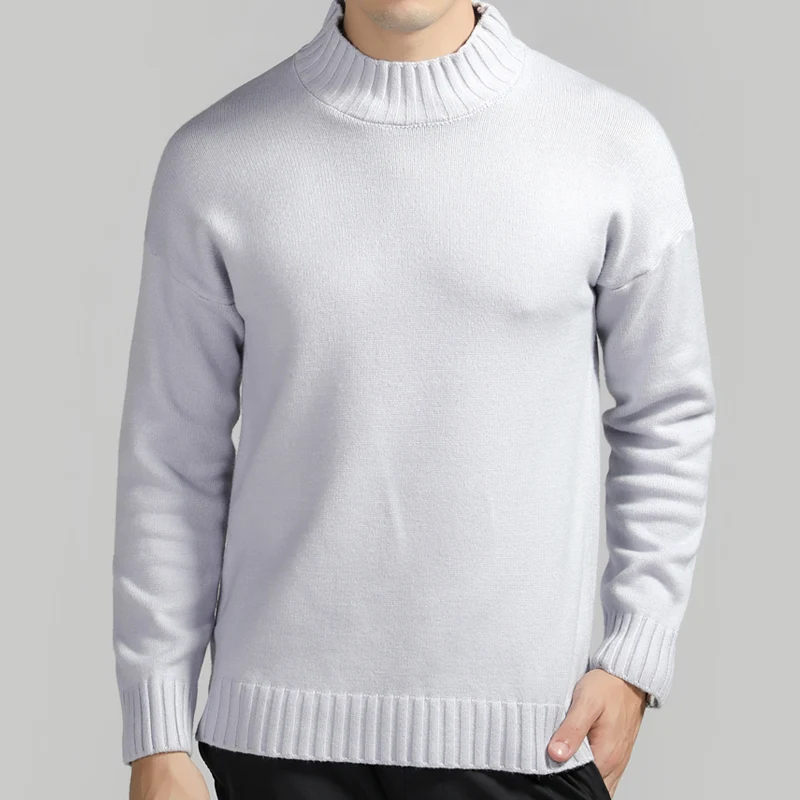 Low Price AIRGRACIAS Sweater Men Autumn Winter Warm Mens Knitted Sweaters Solid Color Casual O-Neck Pull Homme Cotton Pullover Men