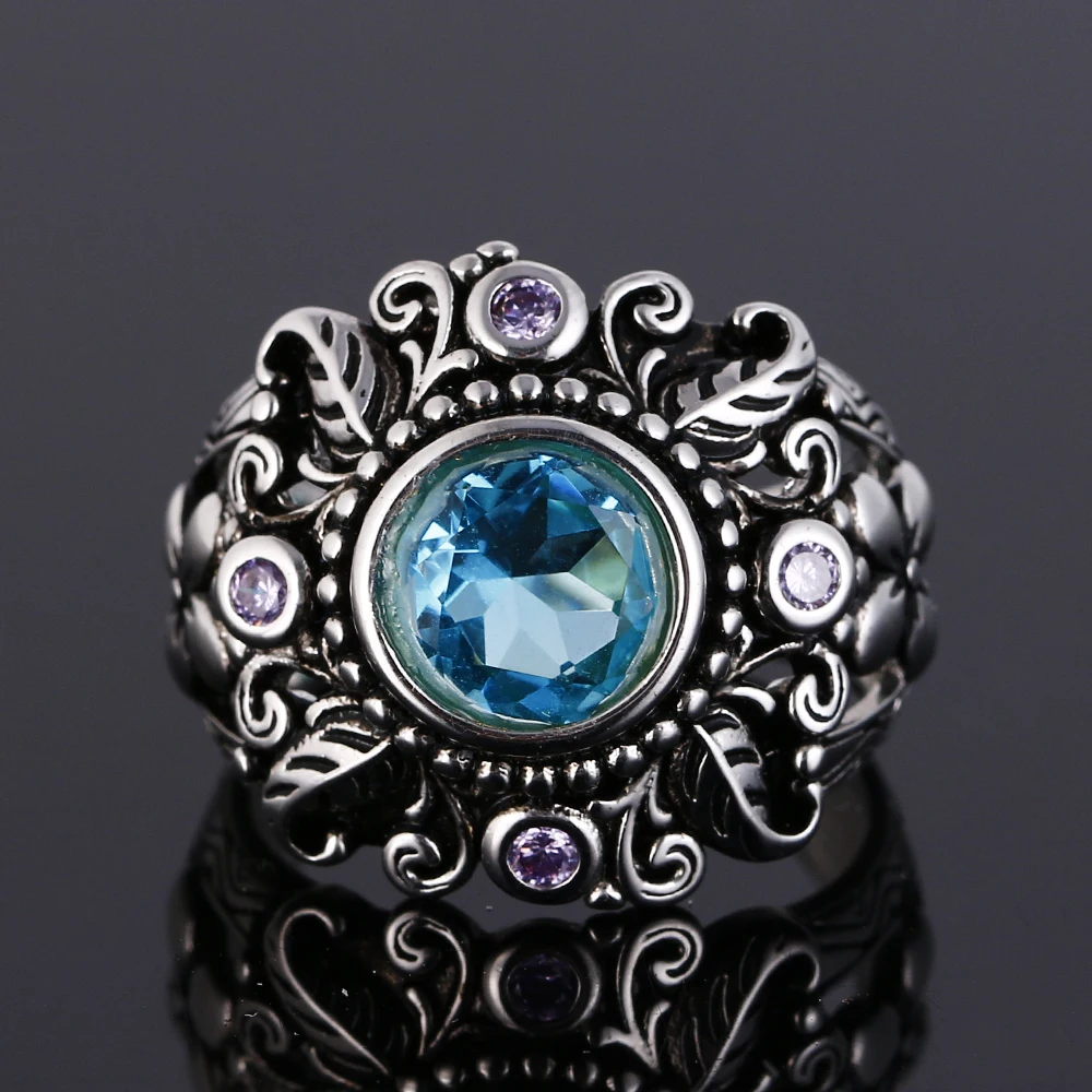 Модные ювелирные изделия, кольцо с сивером, большое круглое кольцо 8 мм, многоцветное, вечерние, юбилейные, подарок для бабушек
