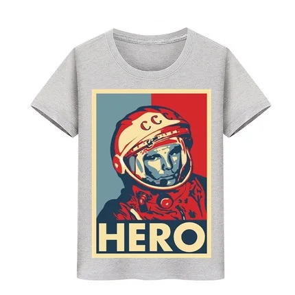 

Boy Girl cotton T-shirts kids Teeshirts Soviet HERO cosmonaut 1961 top Tees Children Tshirt Russia CCCP Yuri Gagarin T Shirt