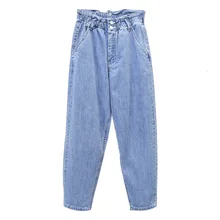Джинсы бойфренда для женщин Плюс Размер повседневные с высокой талией весна осень джинсовые брюки vaqueeros Mujer свободные шаровары женские синие