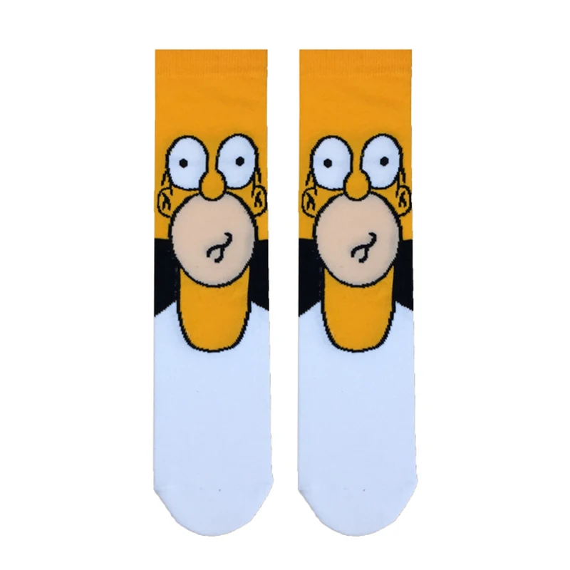 Новинка, 1 пара, носки с изображением Симпсона для всей семьи Новинка Симпатичные парные носки животных смешные забавные носки для мужчин со смешными героями из мультфильмов для девочек, хлопковые носки-Тапочки