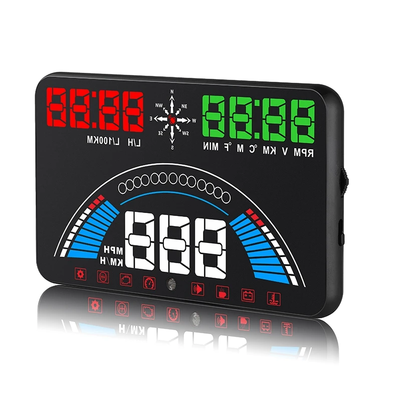 Головой вверх Дисплей HUD S7 OBD2+ gps Предупреждение Системы для обеспечения безопасности водителя спидометр