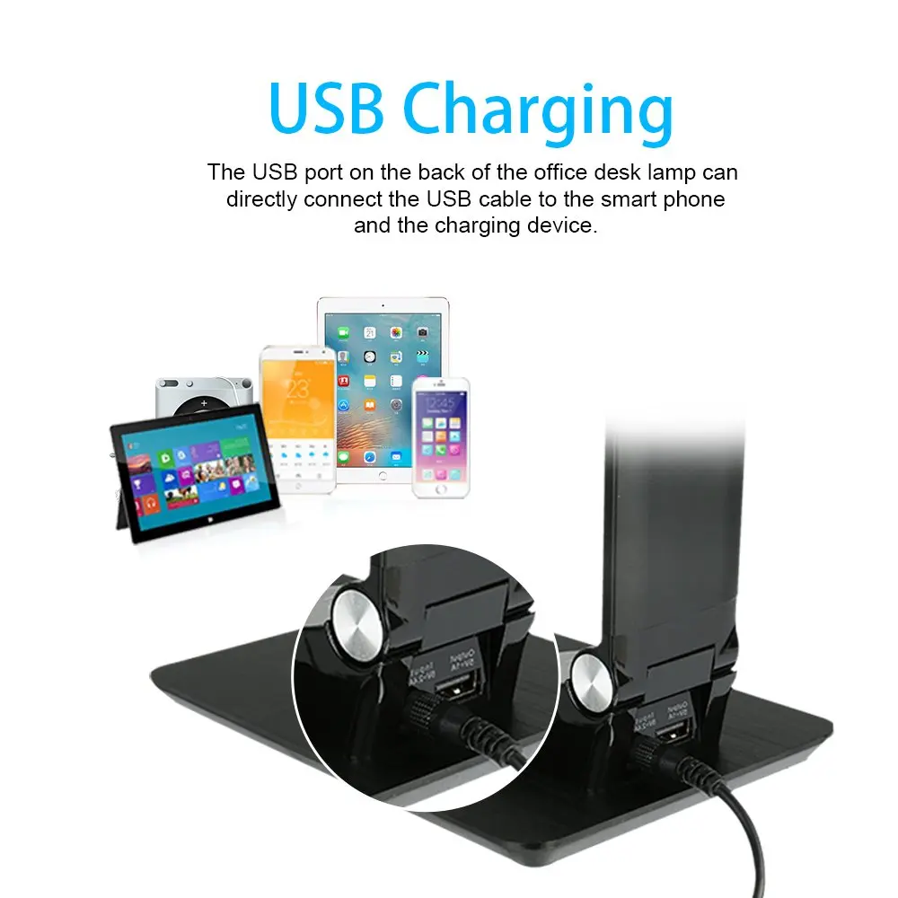  Desk Lamp with Wireless Charging&USB Charging PortAdjustable Eye-Friendly Table lamp with 3 Modes 5