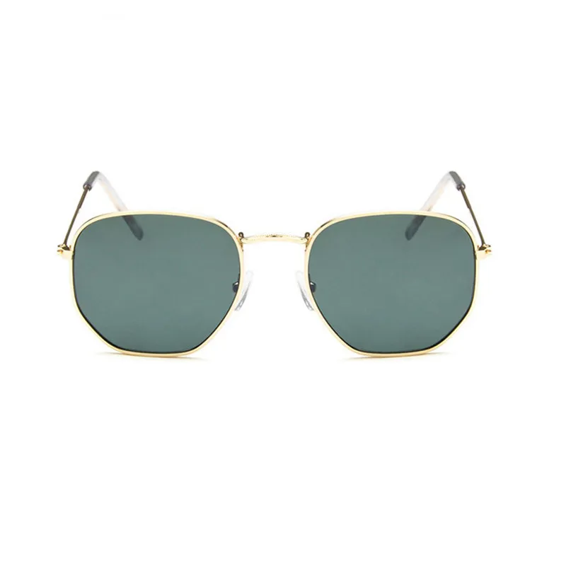 Gold Dark Green RBRARE металлическая квадратная маленькая оправа солнцезащитные очки Женские Классические винтажные красочные ртуть океан фильм модные зеркальные солнцезащитные очки Femme - Цвет линз: Gold Dark Green