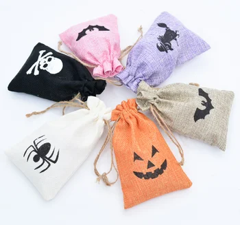 

Halloween Decoration bags Linen Cotton Bag Drawstring Gift Bag Organizer Toiletry Bag Case Cosmetics Gifts Jewelry Bags