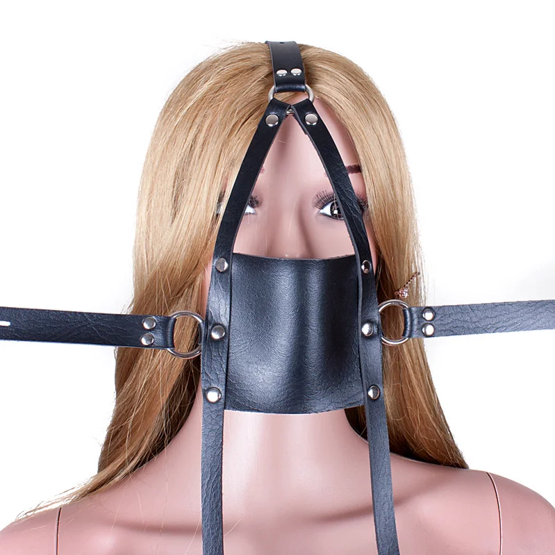Кожаная маска с рот кляп мяч для взрослых секс игры SM Slave-кляп Связывание