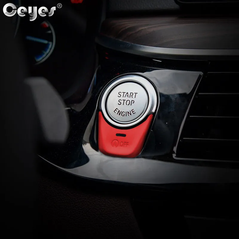 Ceyes наклейки для стайлинга автомобилей двигатели старт выключить насадки на пуговицы кольцо чехол для BMW X3 X4 X5 X6 5 6 7 серии украшения аксессуары