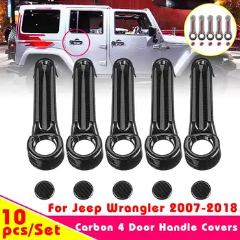 

Car Door Handle Cover Molding Trim for Jeep Wrangler 2007 2008 2009 2010 2011-2018 Carbon Fiber Style Exterior Decor Accessories