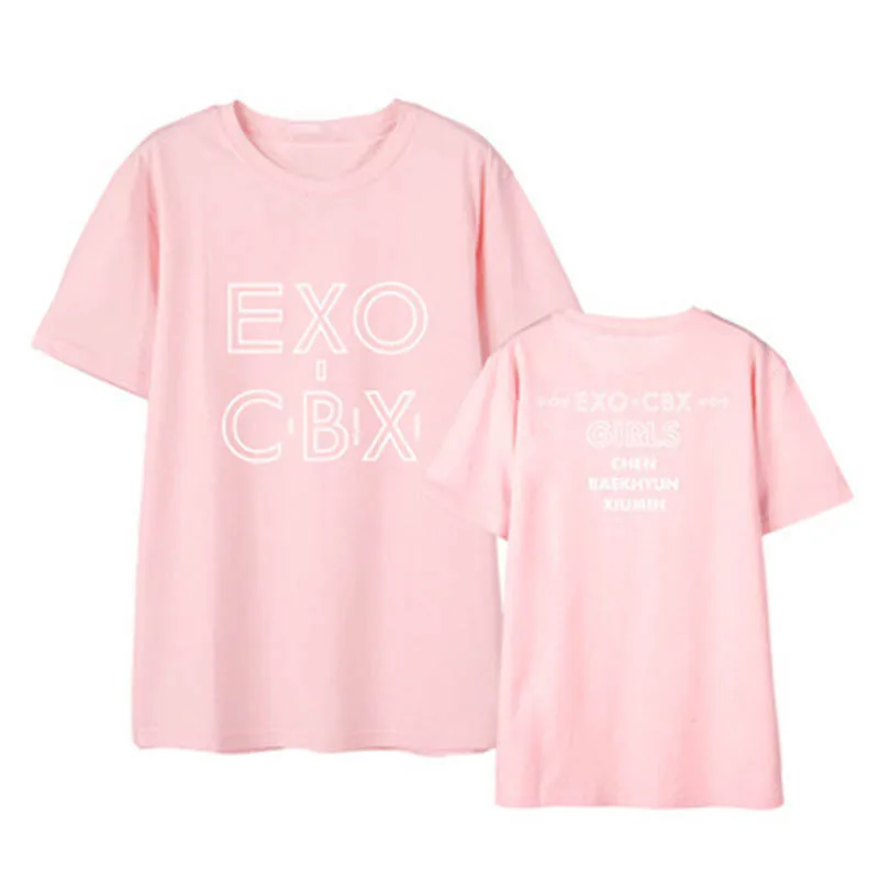 Kpop EXO CBX/футболки для девочек с альбомом BAEKHYUN XIUMIN K-POP Повседневная футболка Топы с короткими рукавами, футболка DX443 - Цвет: CBX