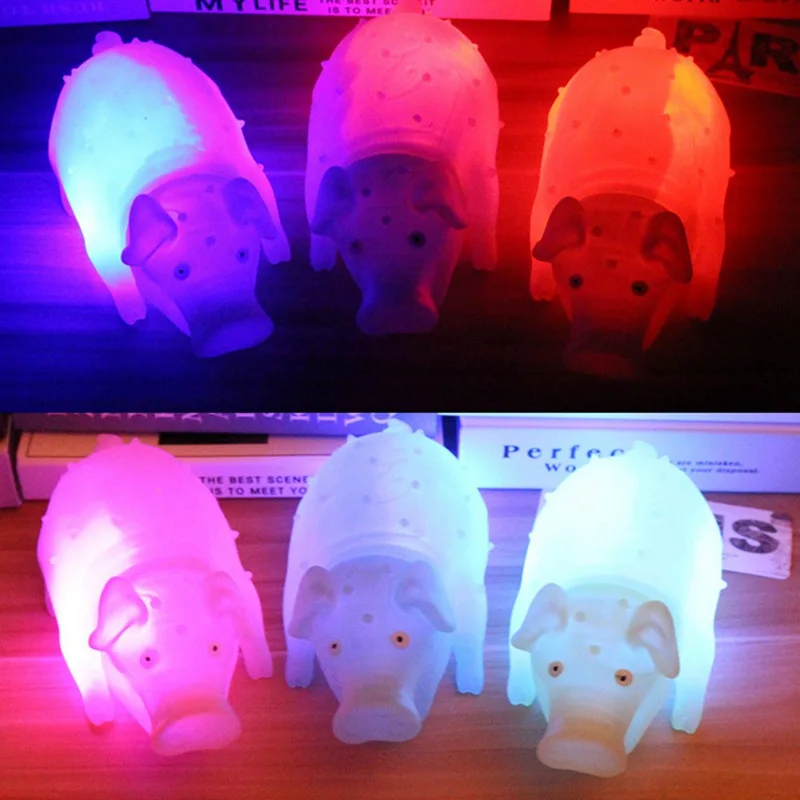 Игрушка для домашних животных кричащая фруктовая свинья светящаяся свинья устойчивая к укусам кошка собака игрушки цвет случайный