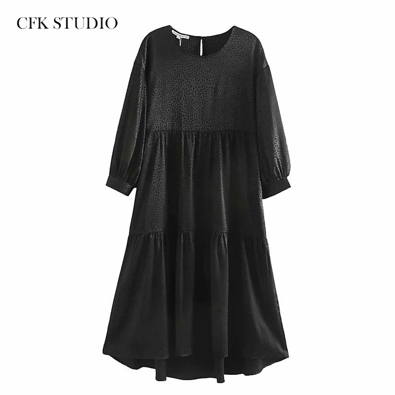 ZA женское платье mididress Осеннее Повседневное рубашка с длинным рукавом новинка 2019