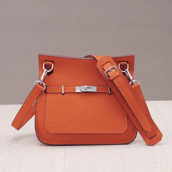 

2020 New Leather Lock Fashion Lychee Tattoo Head Layer Cowhide Shoulder Crossbody Bag Luxury Handbags Women Bags Designer