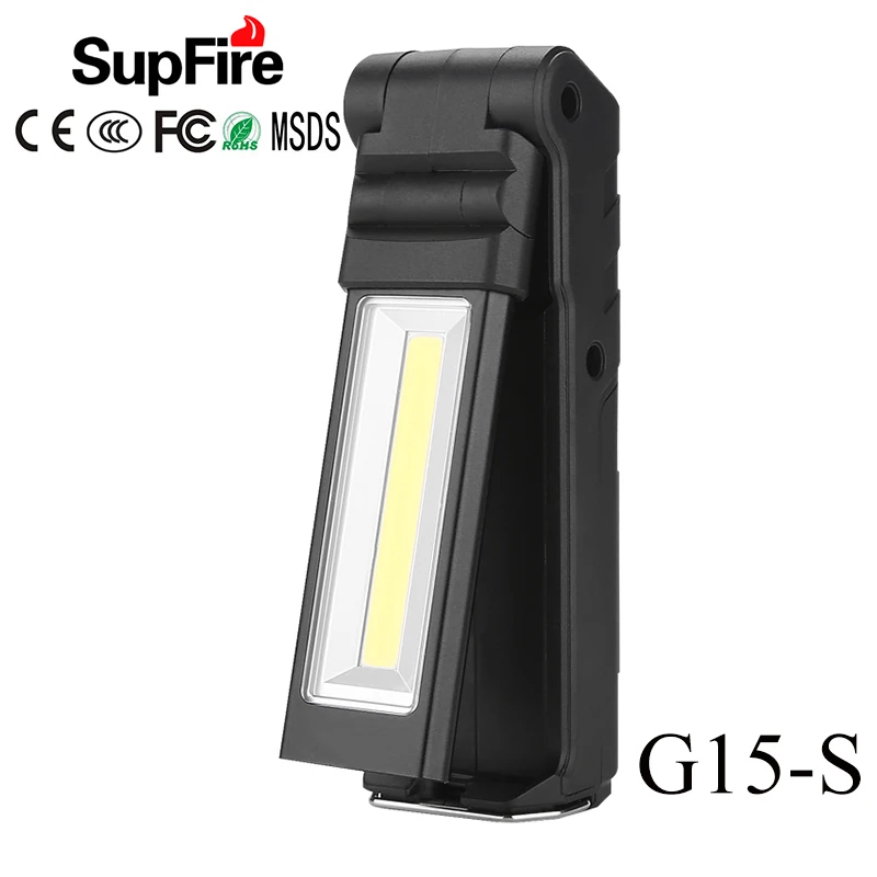 

Supfire LED Flashlight Cob Linterna LED Tent Camping Work Light Folding Tool Lamp Magnetic Car Repair Light G15-S CREE Werklamp