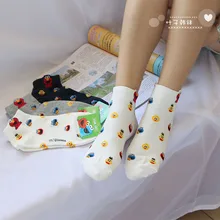 Милые носки с изображением улицы Сезам, Элмо, печенья, монстра, модные, новинка, забавные, женские носки, Осенние, удобные, дышащие, белые, черные носки